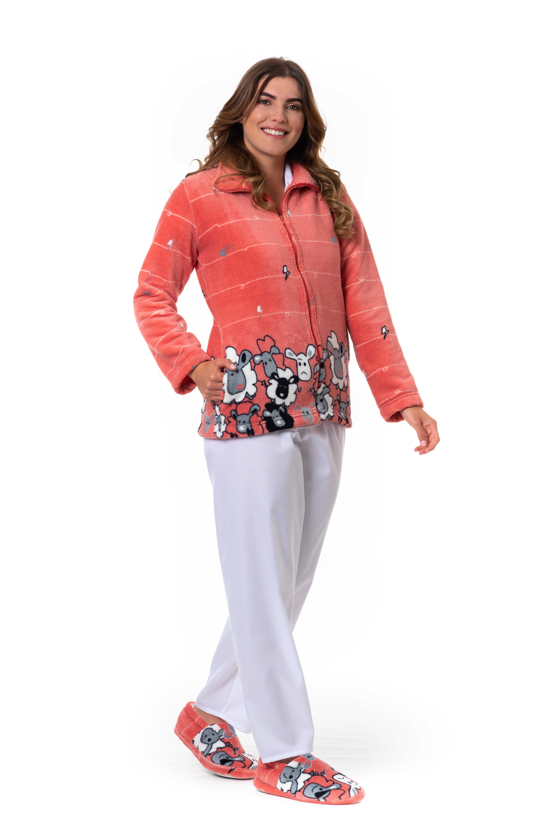 CHAQUETA MUJER OVEJAS SALMON