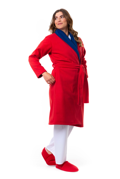 BATA MUJER DOBLE FLECCE ROJO