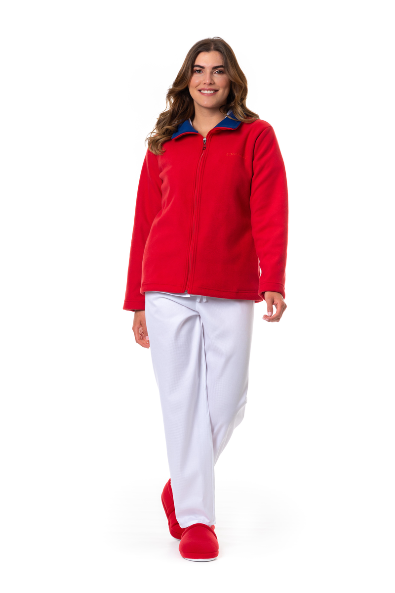 CHAQUETA MUJER DOBLE FLECCE ROJO
