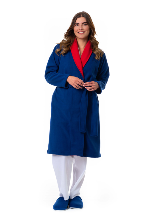 BATA MUJER DOBLE FLECCE AZUL NAVY
