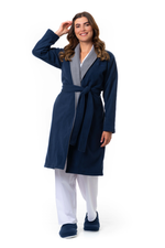 BATA MUJER DOBLE FLECCE AZUL