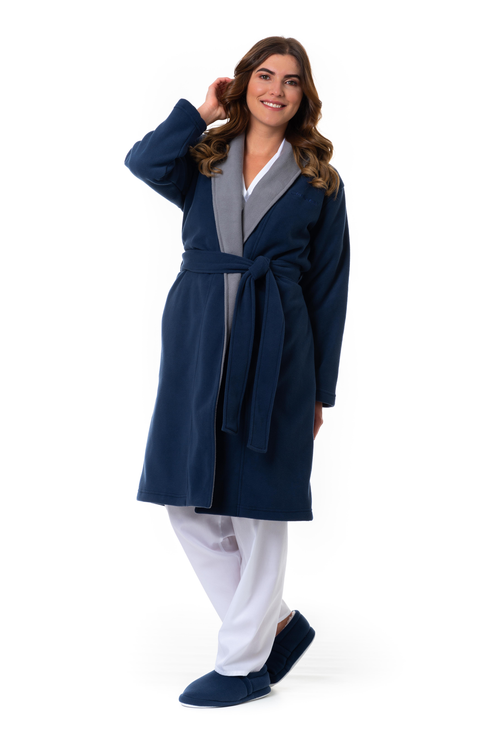 BATA MUJER DOBLE FLECCE AZUL