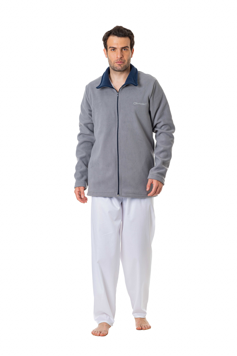 CHAQUETA  HOMBRE DOBLE FLECCE GRIS