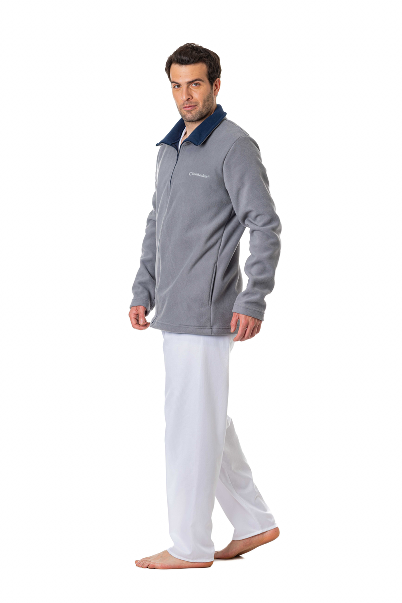 CHAQUETA  HOMBRE DOBLE FLECCE GRIS